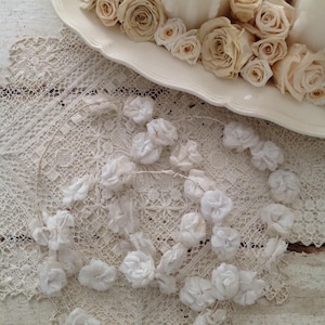Collection of 3 White Antique French Flower Crown Tiaras