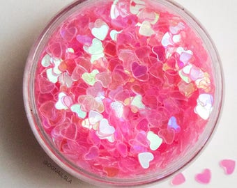 Sparkling Hearts | Iridescent Chunky Glitter | Nail Art • Slime • Festival