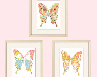 Baby girl nursery decor butterfly art butterfly nursery art butterfly nursery print baby nursery abstract nursery art kids baby shower gift