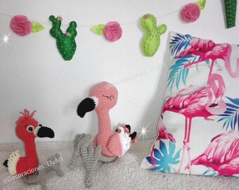 Crocheted Flamingo Knitting Doll, flamingo pattern, flamingo amigurumi pattern, flamingo for babies, decorating with flamingos
