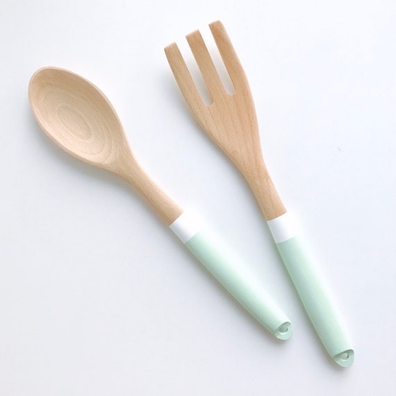Mint Wood Serving Utensils Kitchen Utensil Set Wooden Like This Item