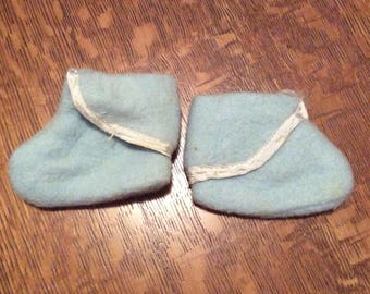 Blue Vintage Baby Booties