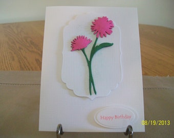 Elegant Pink Aster Birthday Card