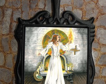 Magical Trivet Featuring Bridget Goddess of the Hearth Art