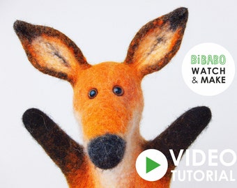 VIDEO tutorial for fox handpuppet, wet felted technic, INSTANT DOWNLOAD