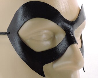 Ms. Marvel Mask - Black Leather Superhero Mask Adult Womens