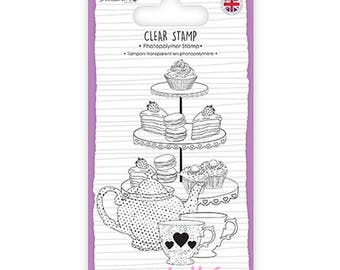 "Afternoon tea" Dovecraft clear stamp embellishment scrapbooking card making (ref.110) *.