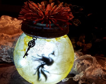 Phoenix Night Light Glass Jar Light with Phoenix Silhouette, Phoenix Light, Phoenix Lamp, Phoenix Gift, Fantasy Gift, Daughter gift