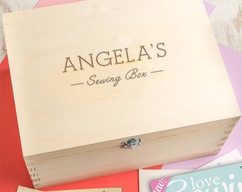 Wood Sewing Box Personalized