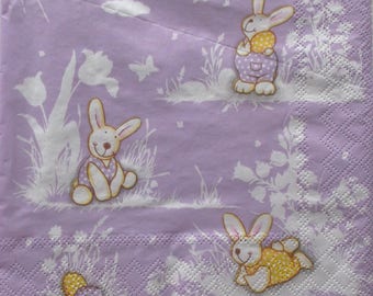 paper - patterns rabbits and Easter eggs - REF 3445 20 napkins
