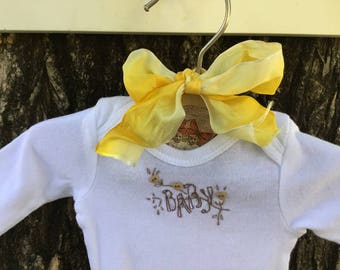 Hand Embroidered Baby Onesie