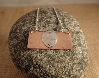Copper/Sterling Silver Heart Pendent