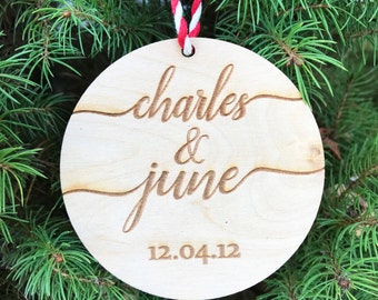 Our First Christmas Ornament Married, Personalized Christmas Ornaments, Mr and Mrs, Couple Gifts, Newlywed Gift, Just Married, Bride & Groom