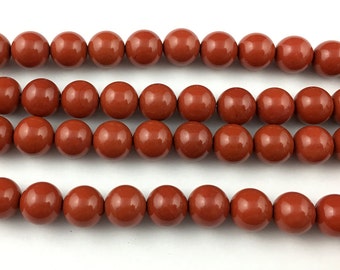 A 10mm Natural Red Jasper Beads, Jasper Gemstone Beads, Round Semi Precious Stone Beads For Jewelry Making 15''
