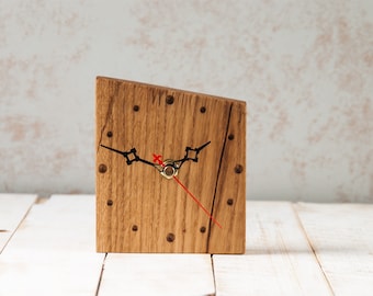 Wooden Clock - Desk Clock - Reclaimed Wood Clock - Rustic Clock - Table Clock - Small Clock - Mantle Clock - Desk Decor - Mantle Decor
