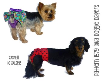 Dog Diaper Pattern 1579 * Dog Diapers * Doggie Diapers * Female Dog Diapers * Dog Panties * Dog Clothes Patterns * Dog Gift * XXSm to XXLg