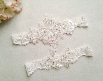Wedding Garter , bridal garter, off white Lace Garter, S-17