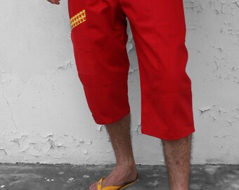 Red bermuda shorts – Houndstooth