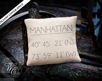 Latitude Longitude, GPS pillow, long distance gift, custom coordinates, gps coordinates, going away present, moving away gift