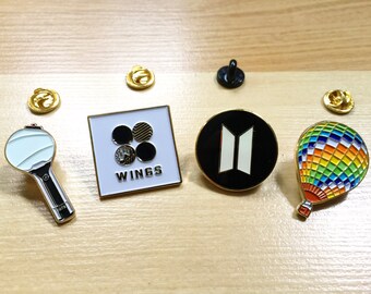 방탄소년단 BTS Bangtan Gold Soft Enamel Pin Badge: Wings | Army B | Young Forever | BTS Logo