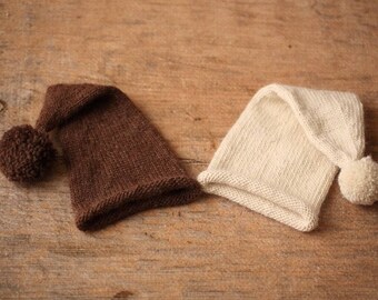 Merino Alpaca Sleeper Cap, Photo Prop, Newborn Photography Prop