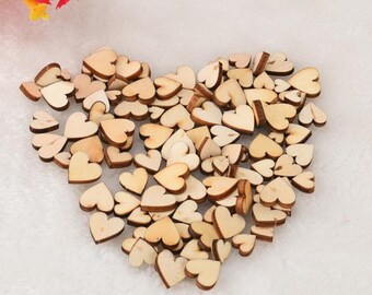 100 pcs Rustic Wood Wooden Love Heart Wedding Table Scatter Decoration Crafts DIY Decorative Party Supplies