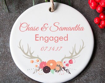 Engagement Ornament, Newly Engaged Ornament, Engagement Gift For Couple, Wedding Shower Gift, First Christmas Engaged