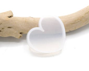 x1 Moule Souple en Silicone Blanc Cœur 35mm x 31mm