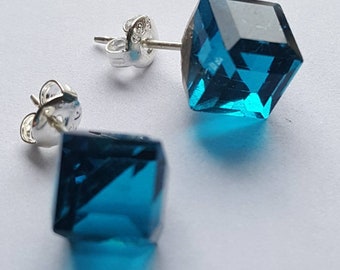 Swarovski crystal cube earrings