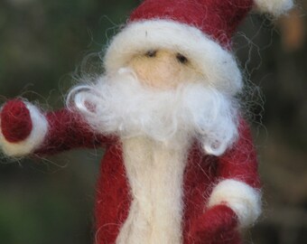 Needle felted Santa Claus Waldorf inspired Christmas home decoration