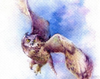 PRINT - Flutter Watercolor painting 7.5 x 11”