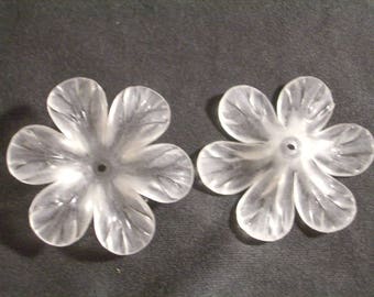 10 Pieces 31mm Frost White Tropical Plumeria Lucite Flower Beads Plastic Beads Acrylic Flower Beads