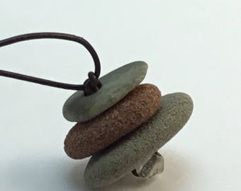 Natural Beach Stone Jewelry Necklace #352017