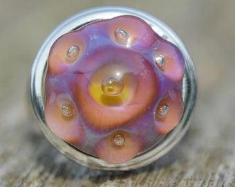 Collectable Artisan Handmade Lampwork Glass Snap Charm - Interchangeable Jewellery - Snap, Popper, Chunk, Button