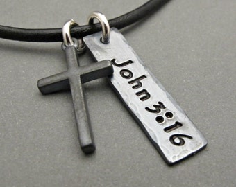 Mens Cross Necklace - Mens Cross Jewelry - Cross Pendant - Boy Gift - Gift for Men - Custom Jewelry - Father's Day Gift - Cross Charm