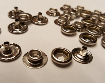 Line 20 Snaps Nickel Plated Pk 100 for leather or fabric 7/32 post