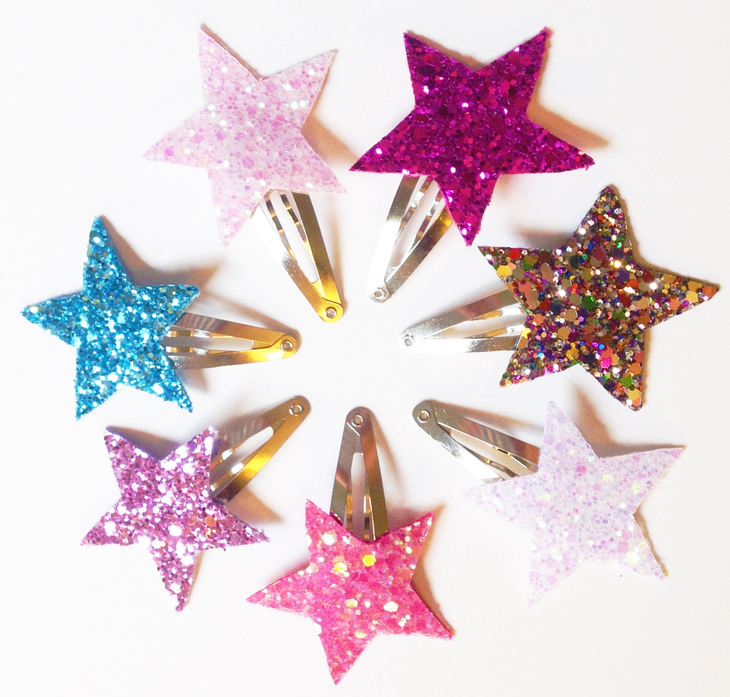 PICK TWO Glitter Star Clips Sparkle Star Clips Sparkle