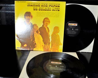 Rock LP - Mamas and Papas, 20 Golden Hits, 2LPs Gatefold Cover, Dunhill, California Dreamin', Monday, Monday,...