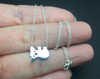 Silver Koala Necklace - Tiny Koala Necklace in Sterling Silver, Silver Koala Bear Jewelry - Australian Animal Necklace, Delicate necklace