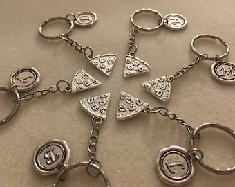 SET of Pizza keychains pizza party friendship gift best friend gift gifts friend friendship jewelry friendship keychain personalized jewelry