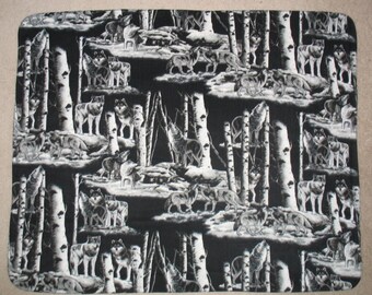 Grey Wolf Allover Print Fleece Throw Blanket