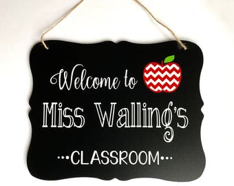 Teacher Sign, Teacher Appreciation Gift, Gift for Teachers, Teacher Name Sign, Personalized Teacher Gift, Teacher Gift, First Day of School