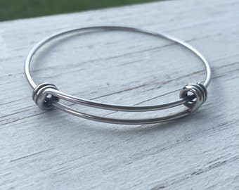 BULK PICK QUANTITY 65 mm Charm Bracelet - Bangle Bracelet - Stainless Steel Bangle Bracelet - Wire Bangles - Expandable - Wholesale