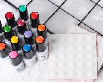 10 pcs Nail Color Button UV Gel Polish Color Display Label Sticker Nail Tool