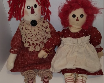 Pair of VIntage Raggedy Ann Rag Dolls