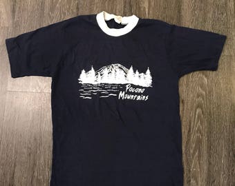 Vintage 80's Pocono Mountains T Shirt Soft thin 50/50 blend