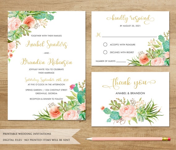 Cactus Wedding Invitations 6