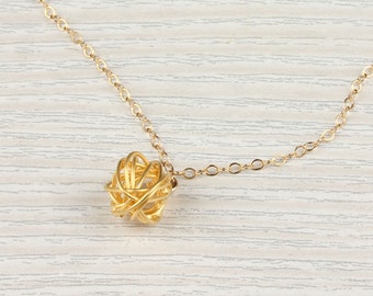 Gold Knot necklace, Bridal Shower Gift, Bridesmaid Necklace, minimalist, Gold Filled Necklace, Knot Necklace, "Caliadne" Necklace