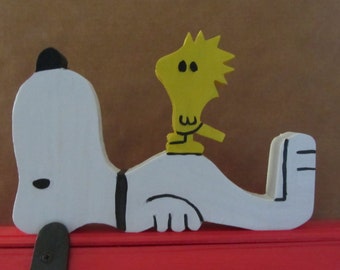 Handmade Custom Painted Cartoon dog and bird stake for your yard