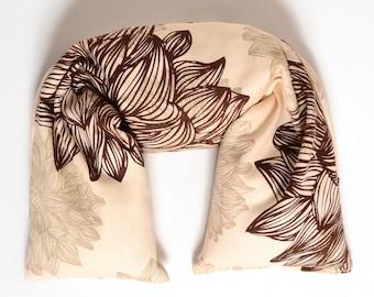 Mothers Day Gift - Flax Seed Heating pad - Microwave Neck Wrap with Organic Herbs and Organic Cotton - Microwavable Heating Pad